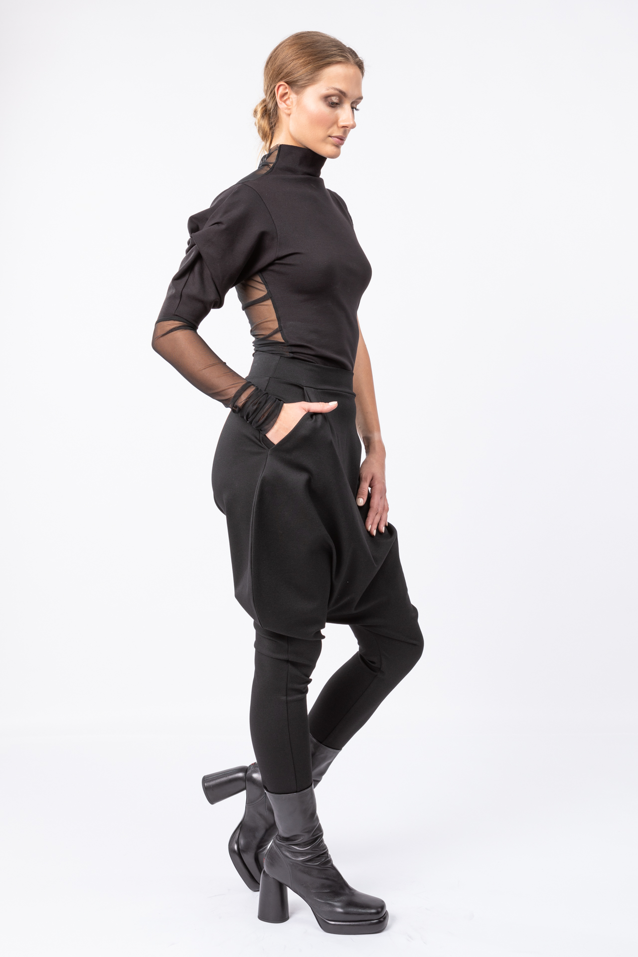 Low crotch breeches pants - obrazek 5
